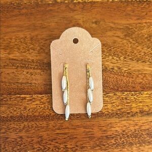 Elegant Gold and White Drop Earrings